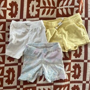 Cat & Jack White, Yellow, and Tie-Dye Shorts Trio